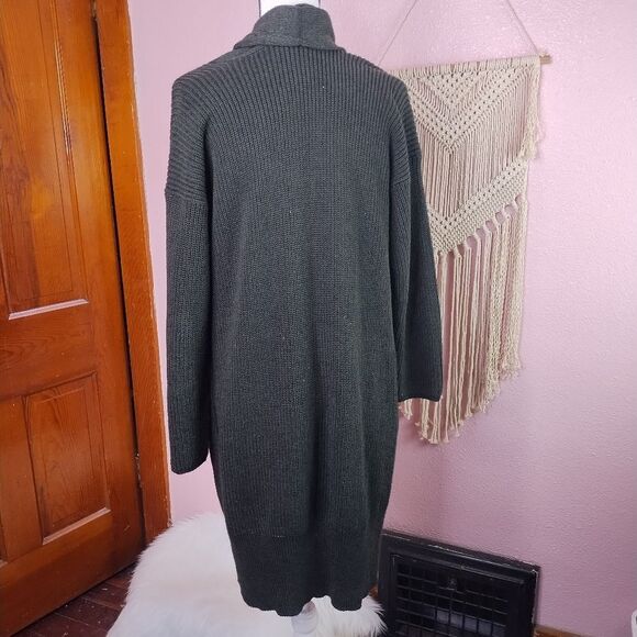 Kenneth Cole Reaction | Dark Green Open Front Cardigan Sweater XL - Picture 4 of 7